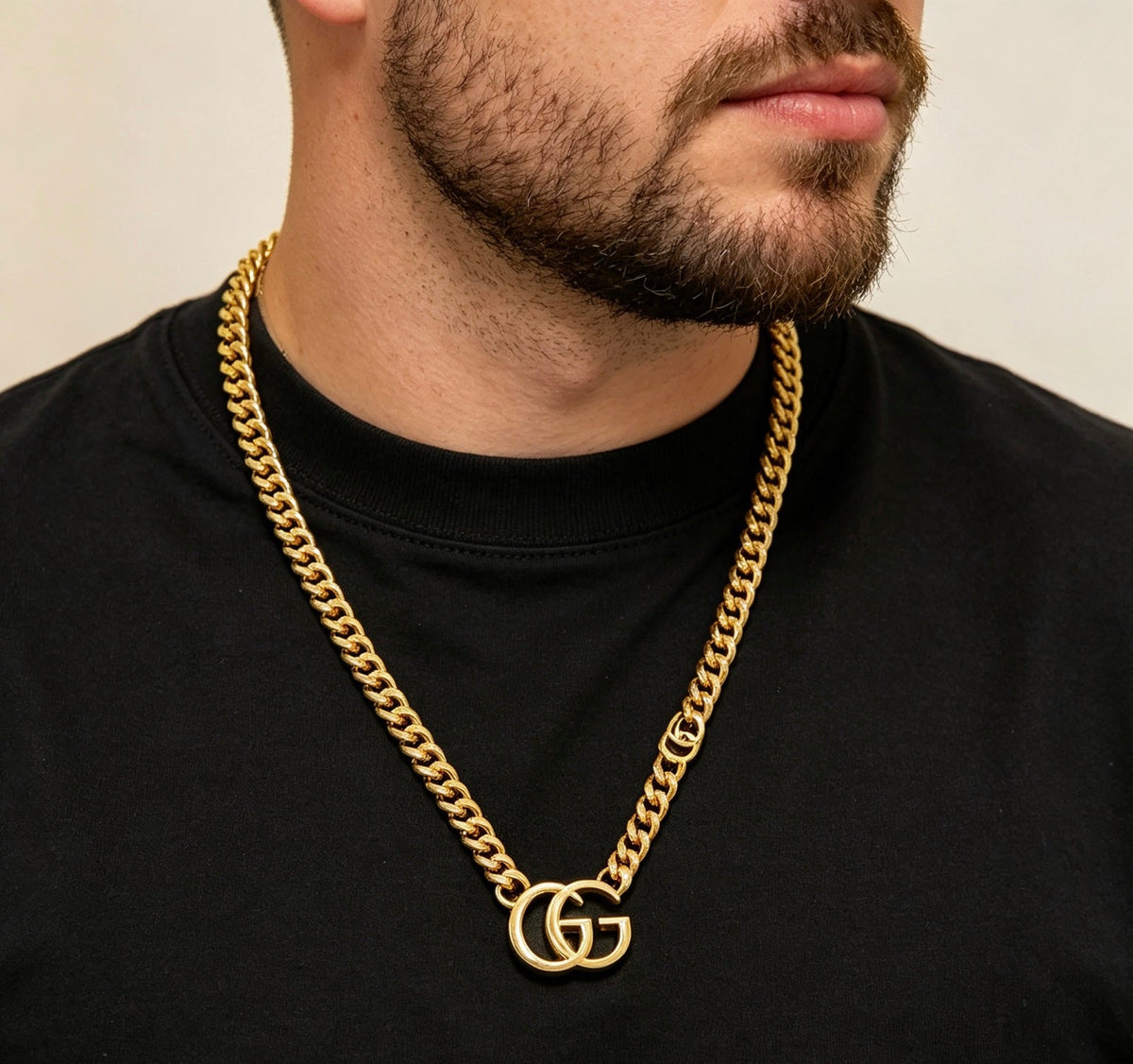 Martin Graham pendant necklace in polished metal-tone – front product view