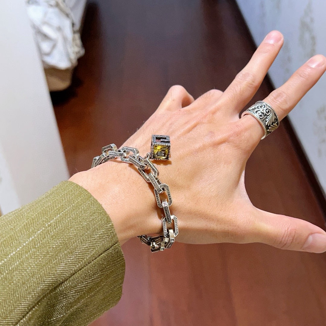 Martin Graham bracelet in polished metal-tone – styled product view