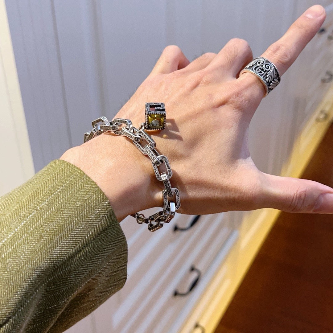 Martin Graham bracelet in polished metal-tone – detail view
