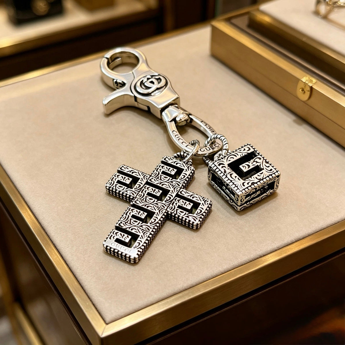 Martin Graham keychain in polished metal-tone – main product view