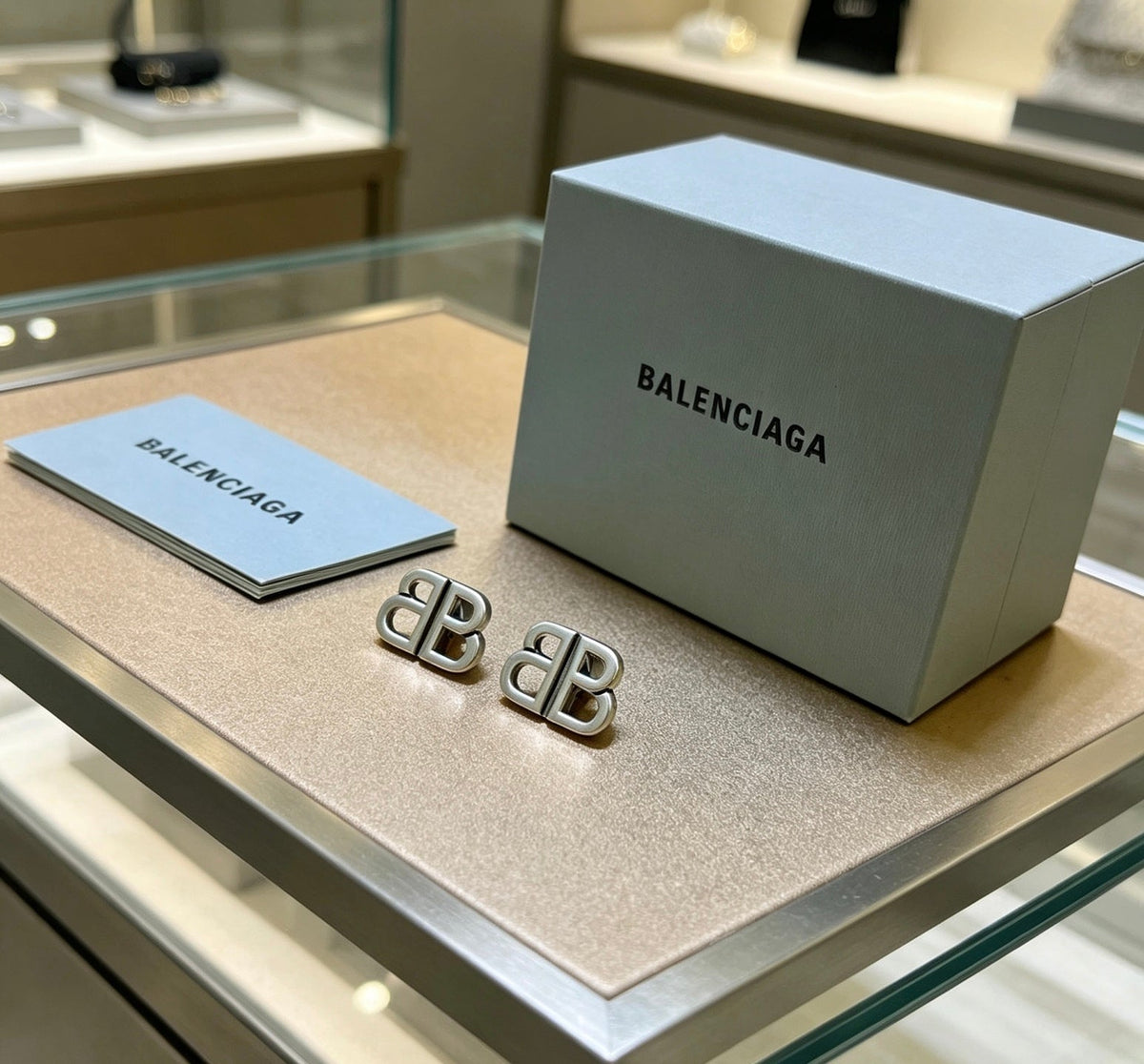 Martin Graham stud earrings in polished metal-tone – main product view