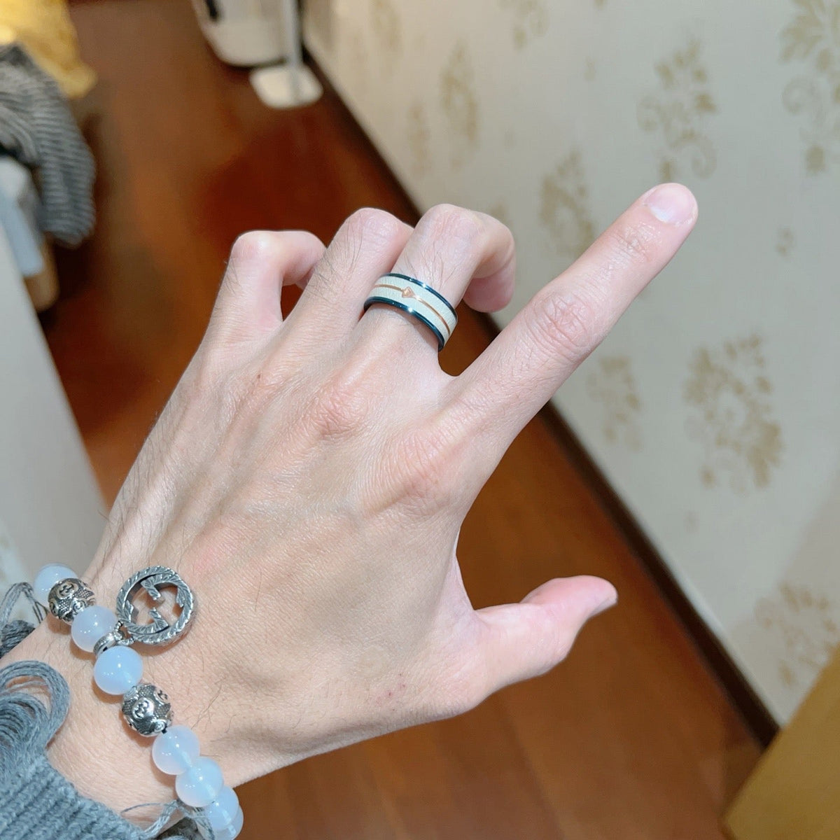 Martin Graham ring in polished metal-tone – styled product view