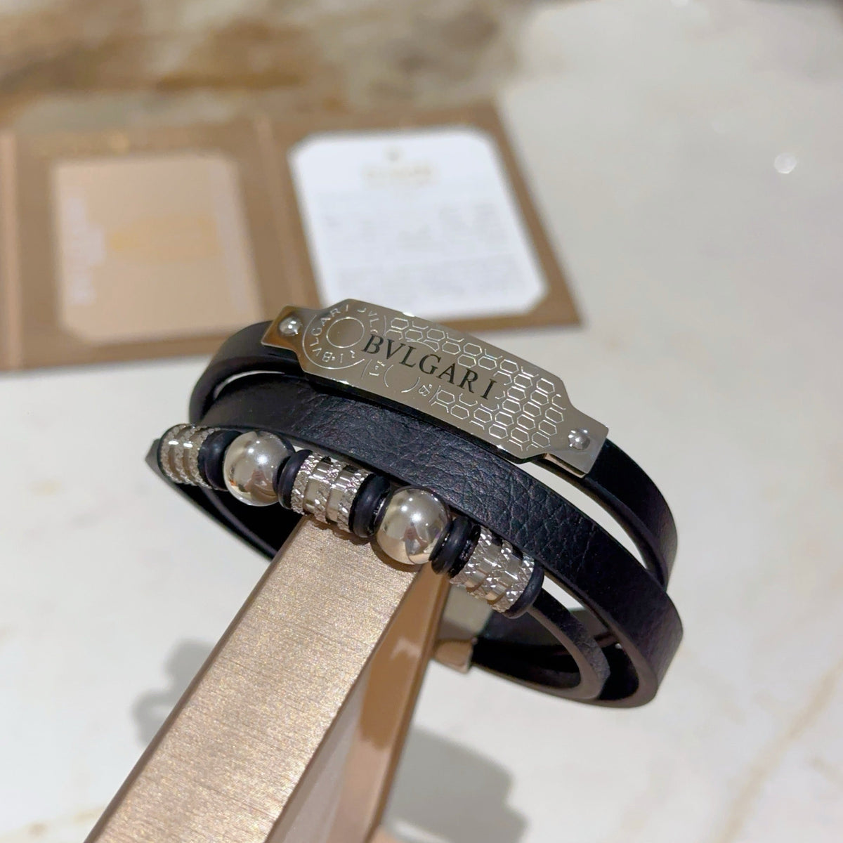 Martin Graham bracelet in polished metal-tone – close-up detail