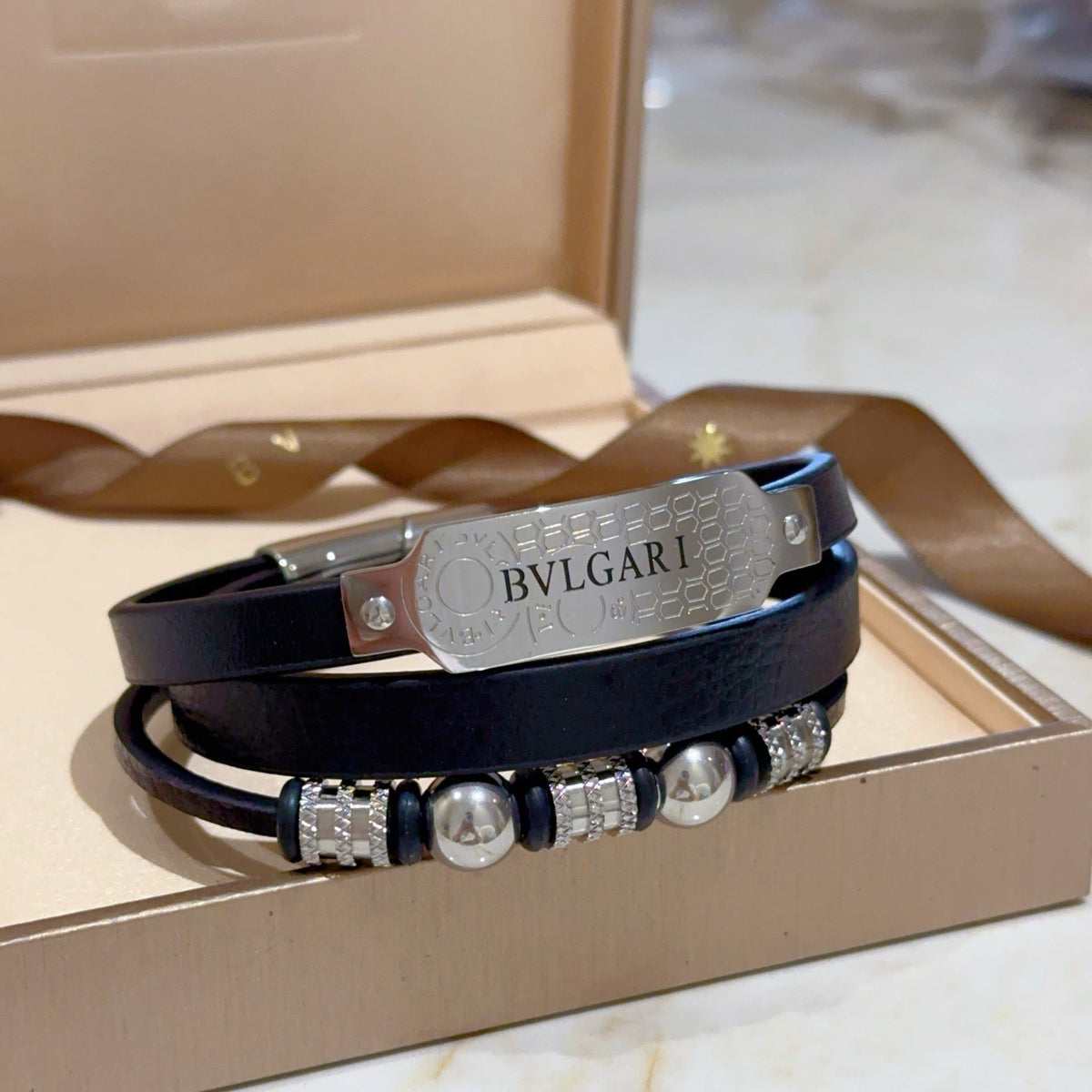 Martin Graham bracelet in polished metal-tone – front product view
