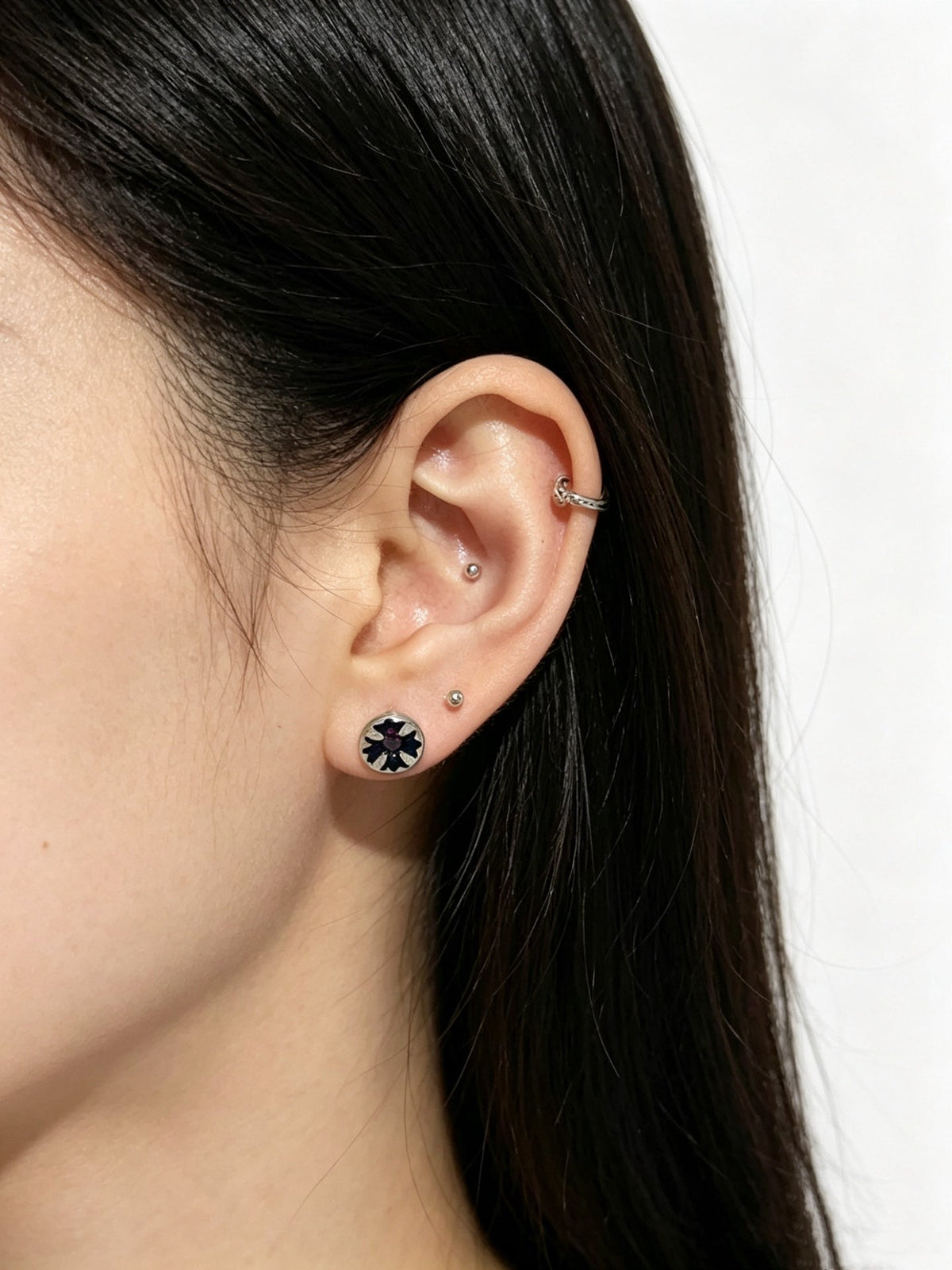 Martin Graham earrings in polished metal-tone – detail view