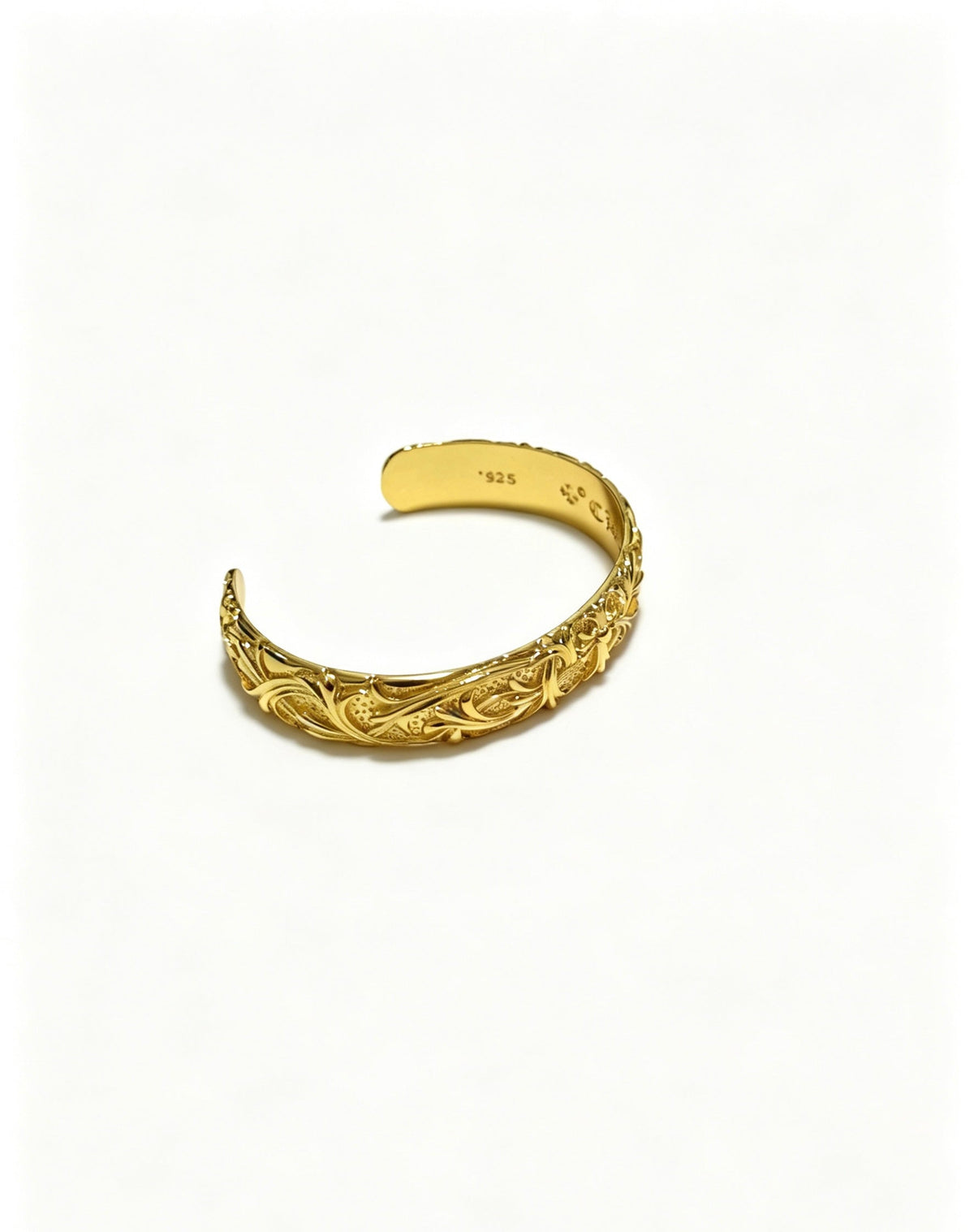 Martin Graham bangle in polished metal-tone – side detail