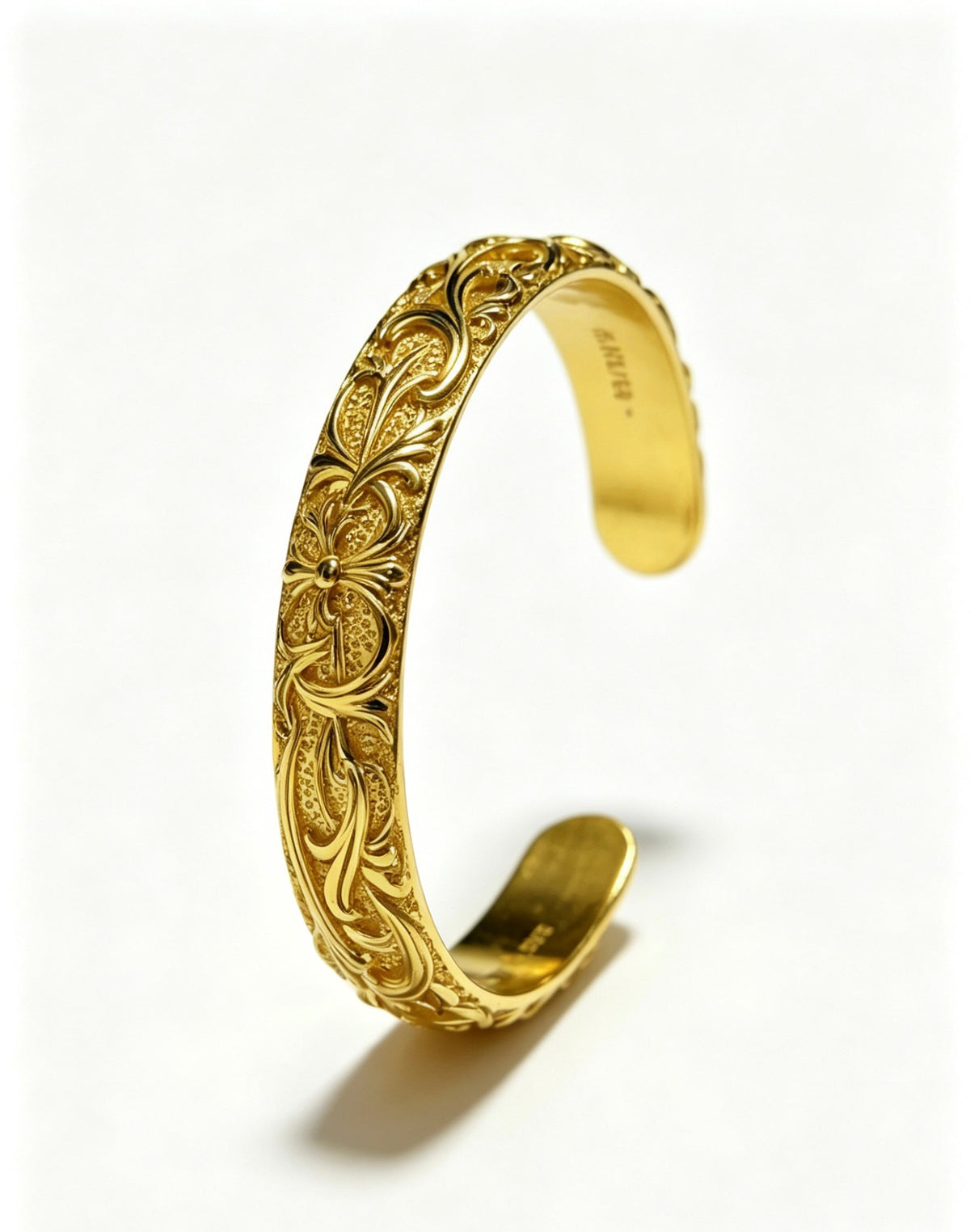 Martin Graham bangle in polished metal-tone – styled product view