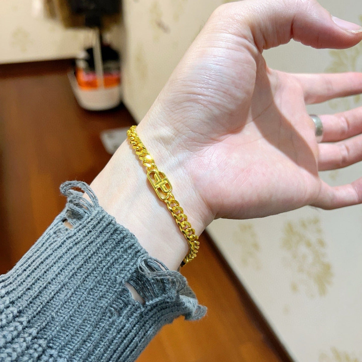 Martin Graham bracelet in polished metal-tone – styled product view