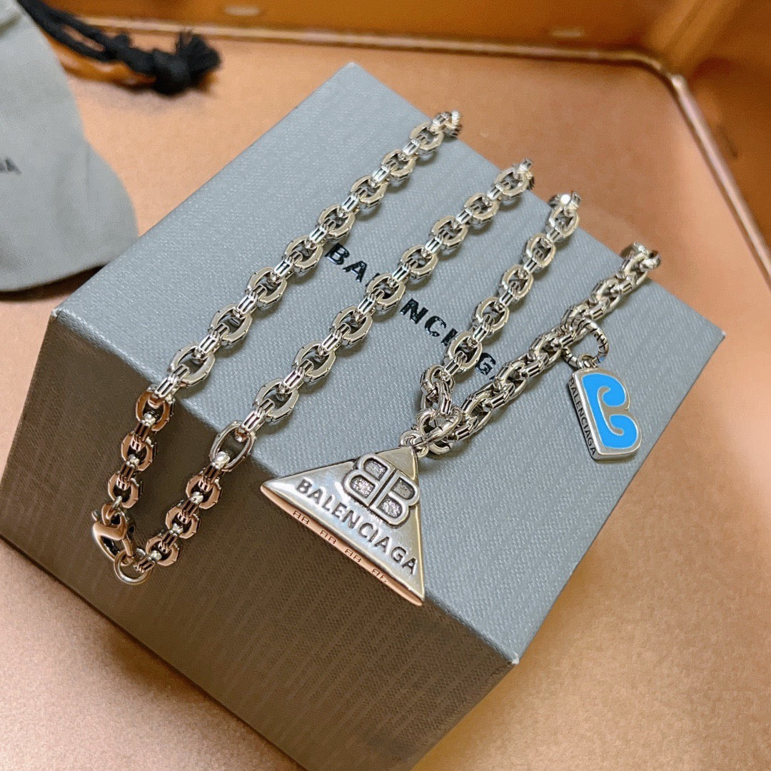Martin Graham pendant necklace in polished metal-tone – front product view