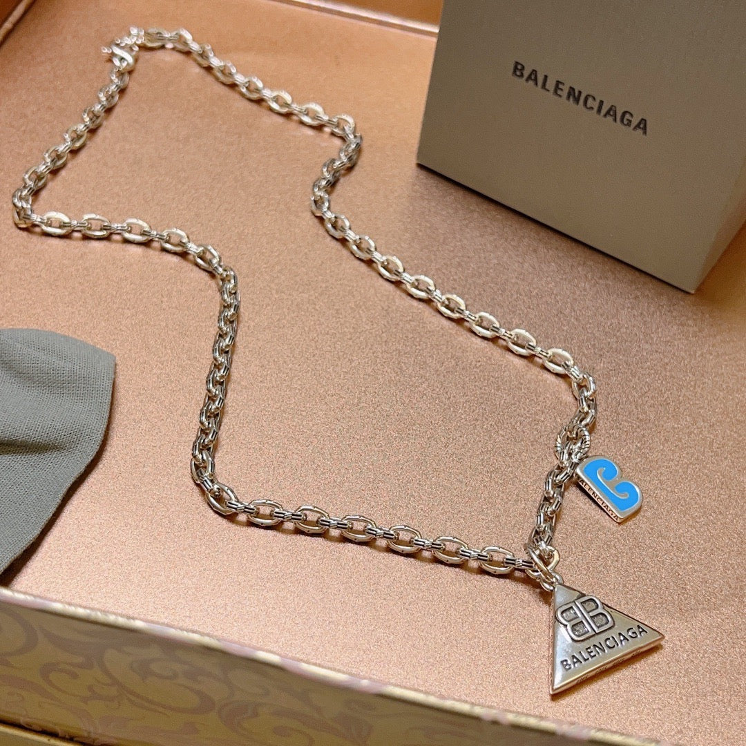 Martin Graham pendant necklace in polished metal-tone – front product view