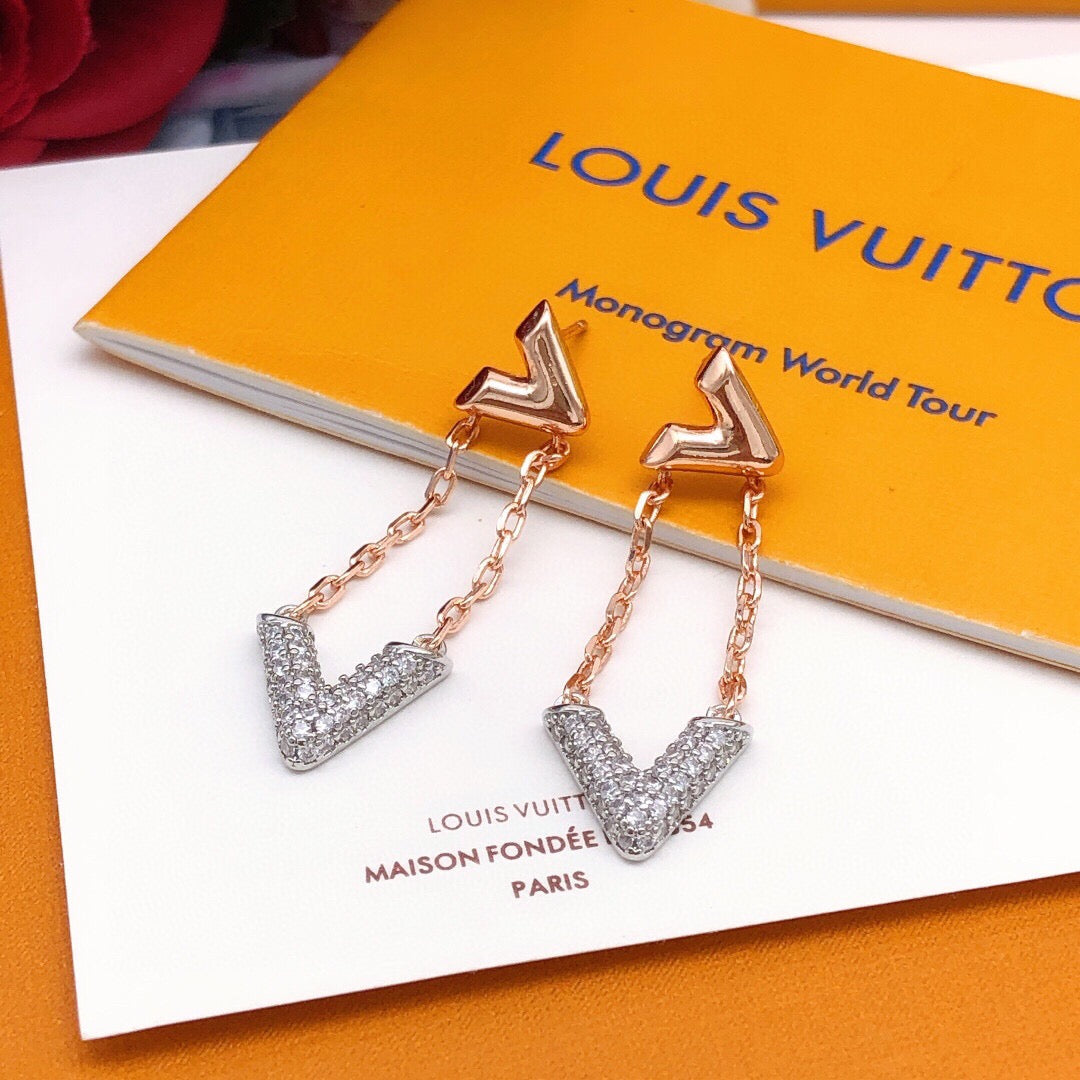 Martin Graham stud earrings in polished metal-tone – front product view