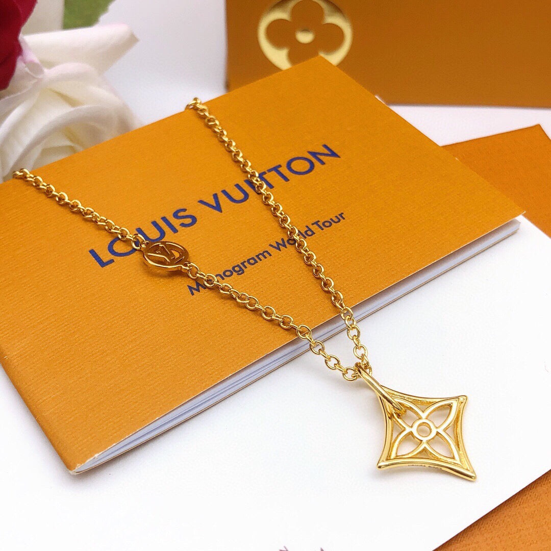 Martin Graham pendant necklace in polished metal-tone – front product view