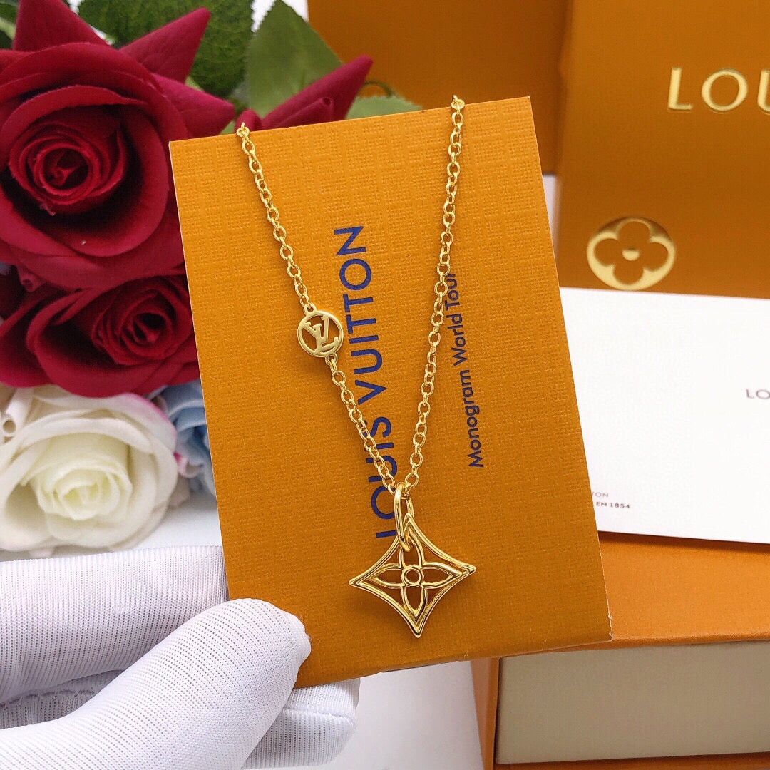 Martin Graham pendant necklace in polished metal-tone – styled product view