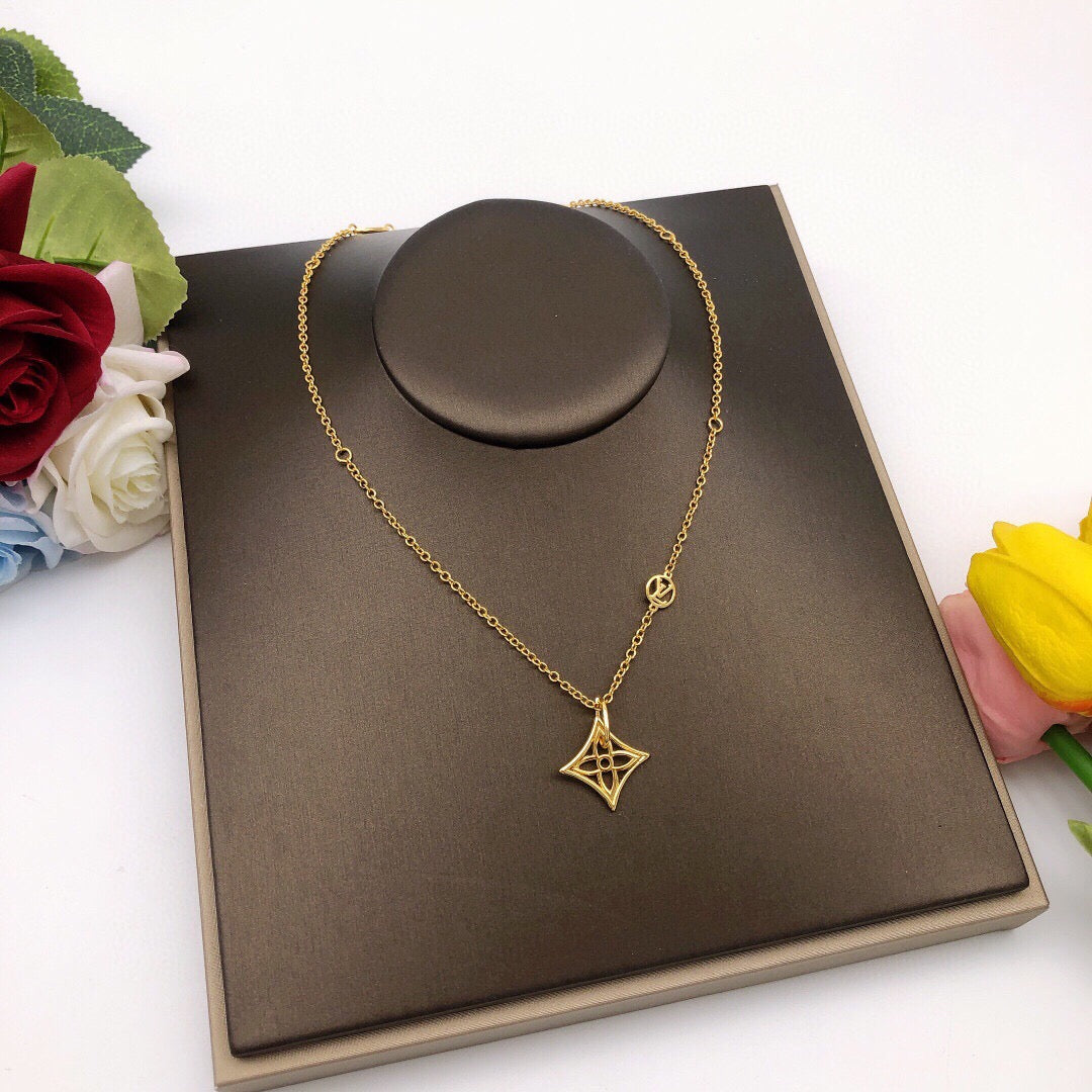 Martin Graham pendant necklace in polished metal-tone – front product view