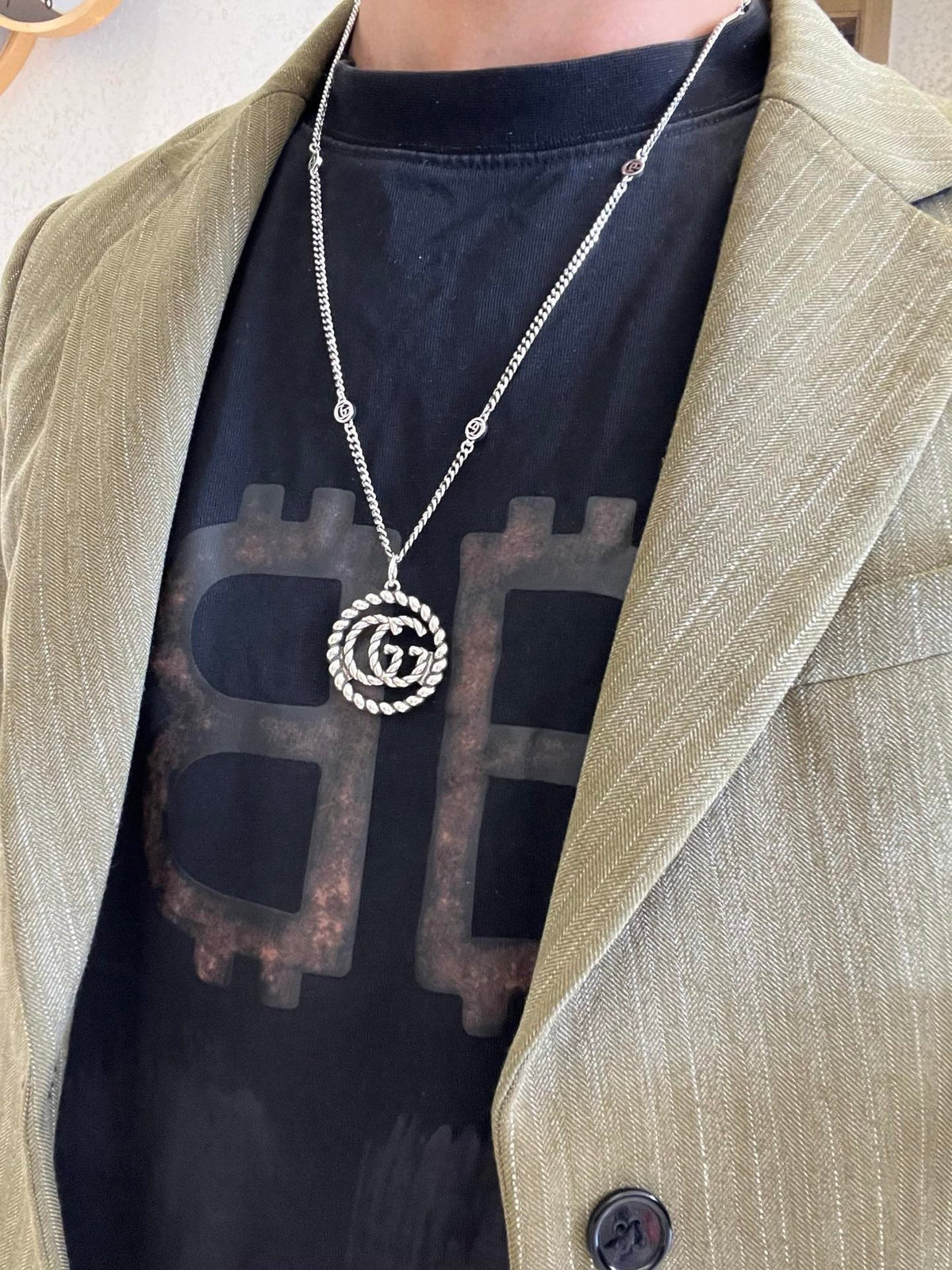 Martin Graham pendant necklace in polished metal-tone – main product view