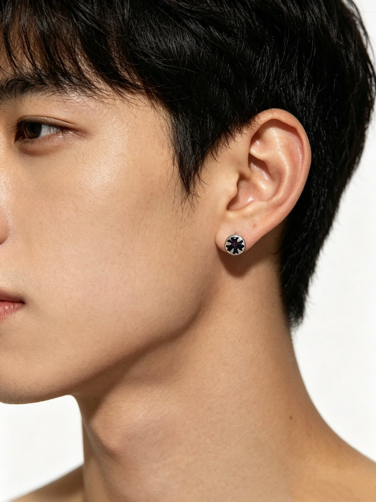 Martin Graham earrings in polished metal-tone – front product view