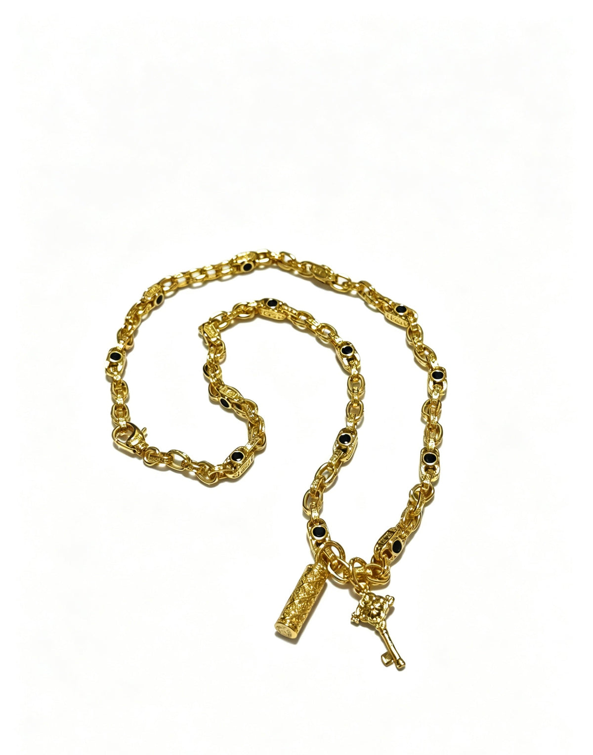 Martin Graham pendant necklace in polished metal-tone – front product view