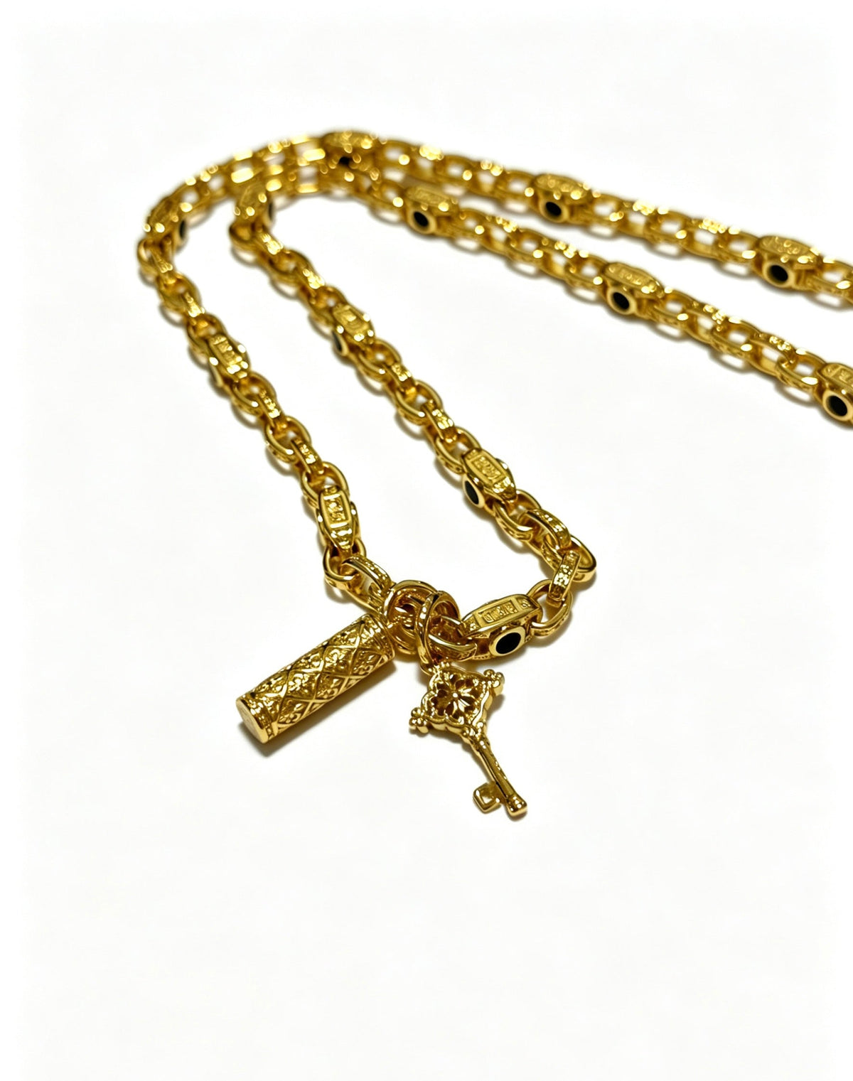 Martin Graham pendant necklace in polished metal-tone – styled product view