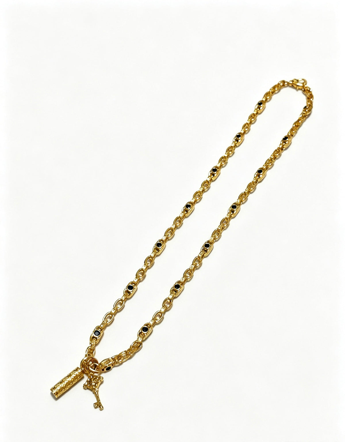 Martin Graham pendant necklace in polished metal-tone – detail view