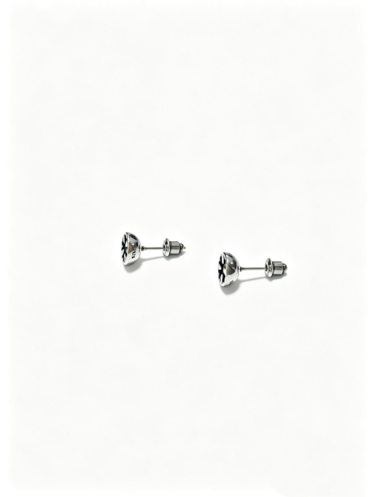 Martin Graham earrings in polished metal-tone – close-up detail
