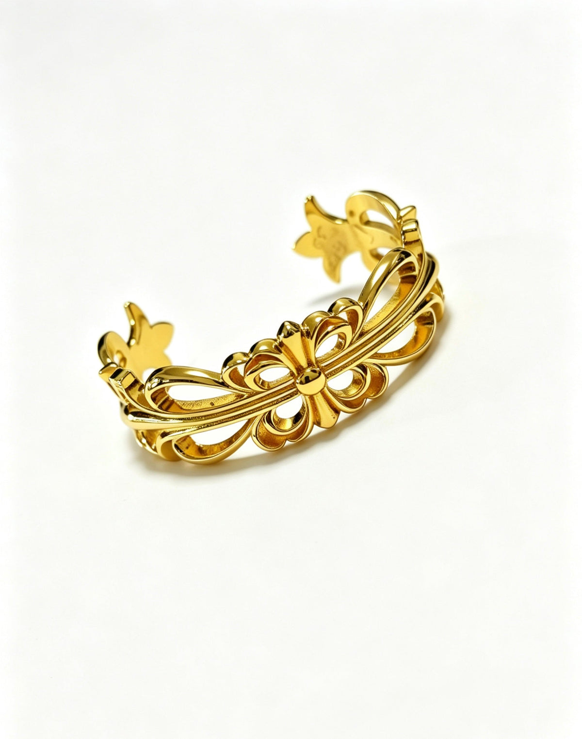 Martin Graham bangle in polished metal-tone – front product view