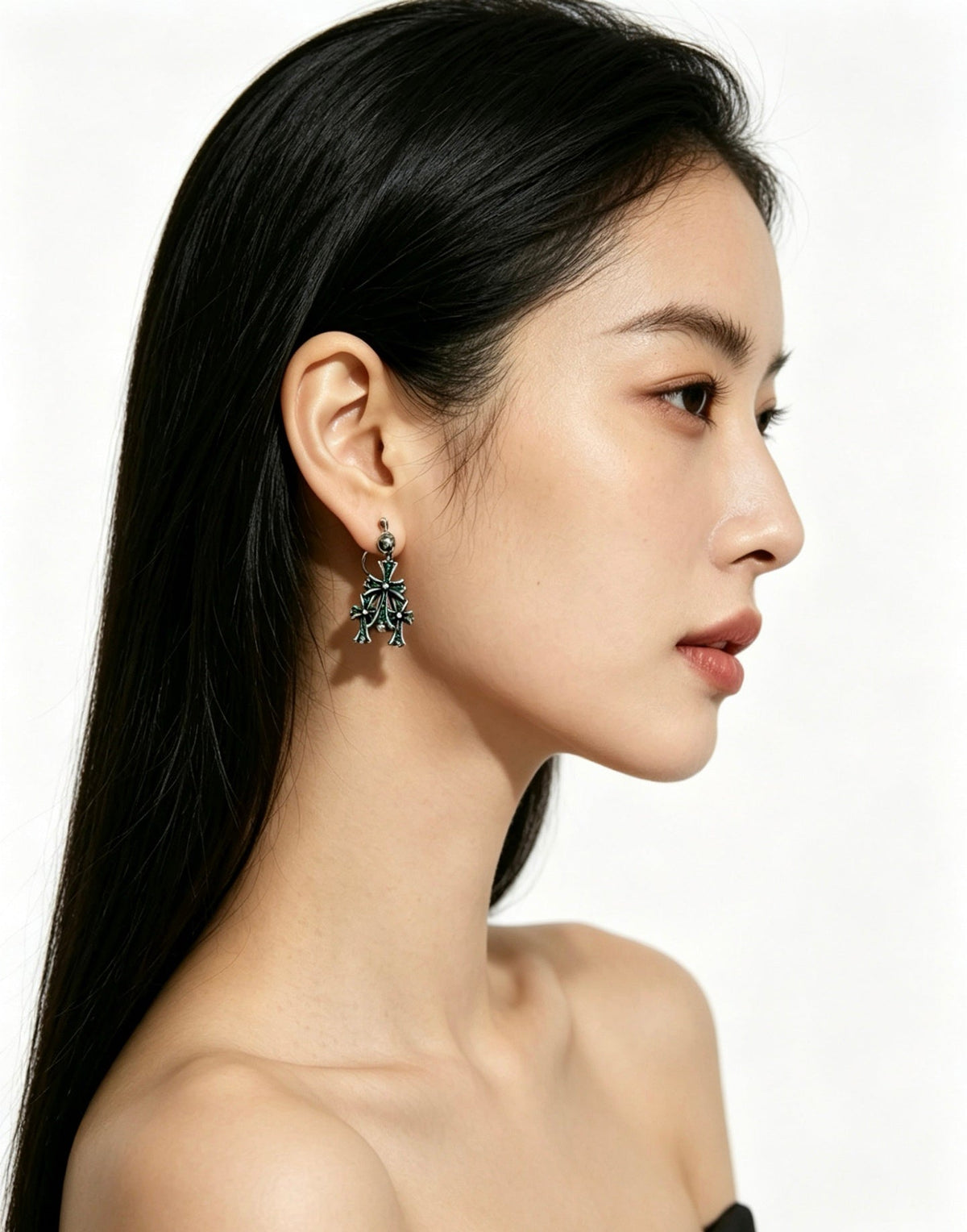 Martin Graham earrings in polished metal-tone – front product view