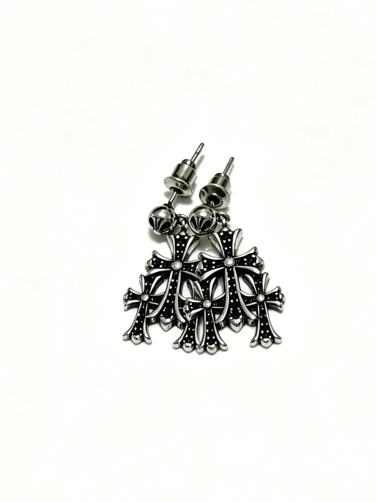 Martin Graham earrings in polished metal-tone – side detail