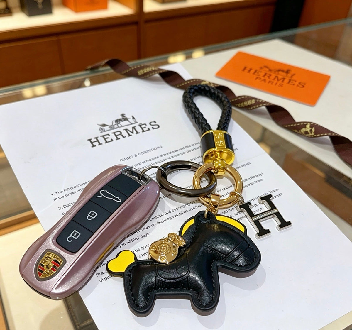Martin Graham keychain in polished metal-tone – front product view