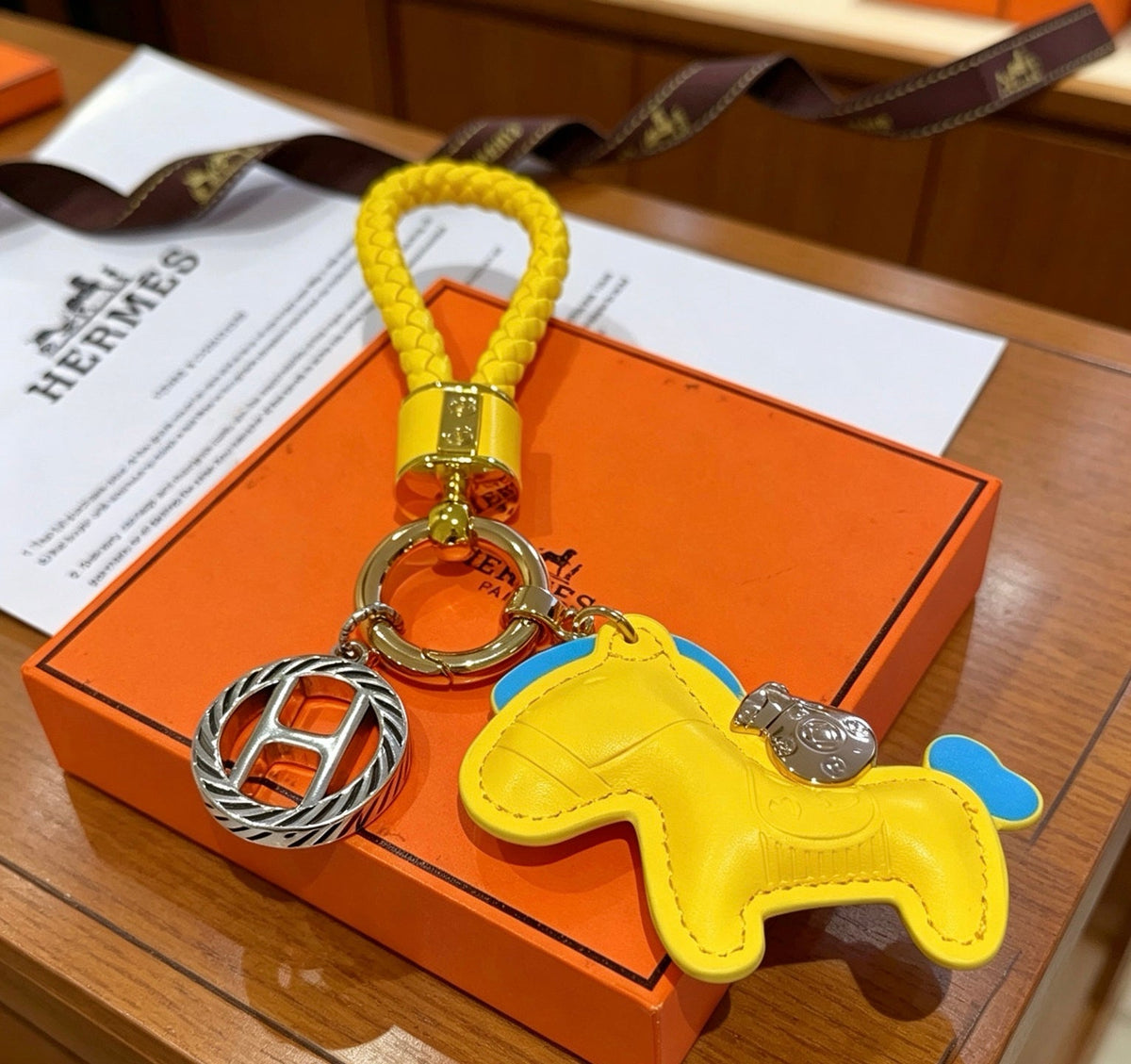 Martin Graham keychain in polished metal-tone – close-up detail