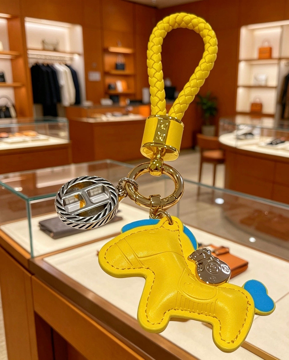 Martin Graham keychain in polished metal-tone – detail view