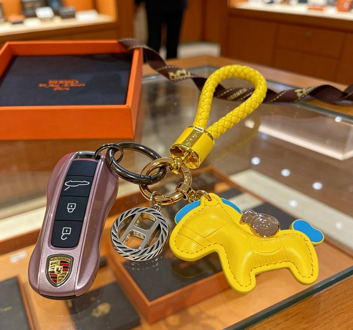 Martin Graham keychain in polished metal-tone – front product view