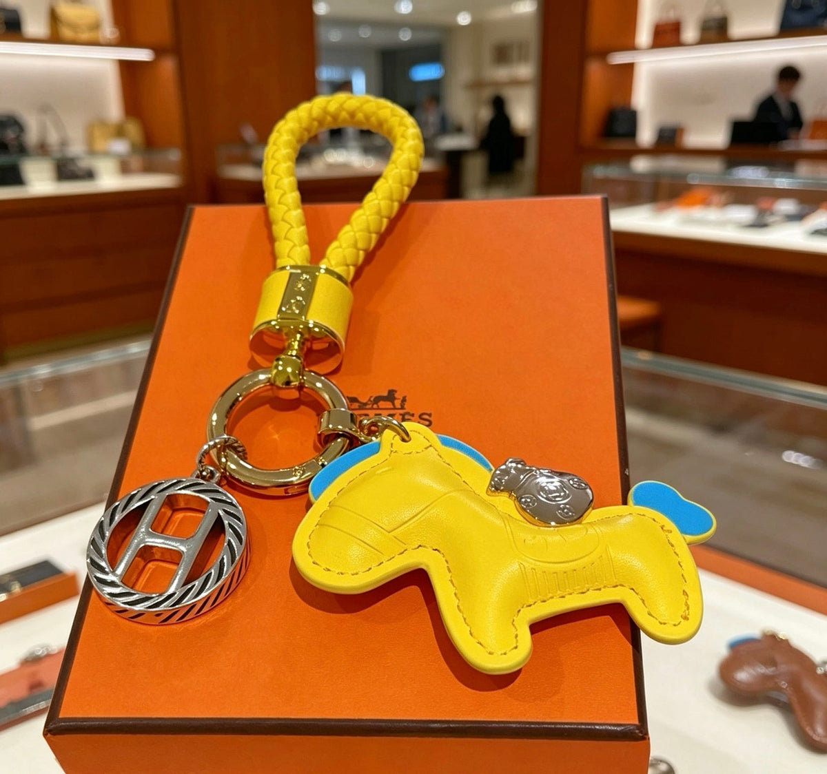 Martin Graham keychain in polished metal-tone – styled product view