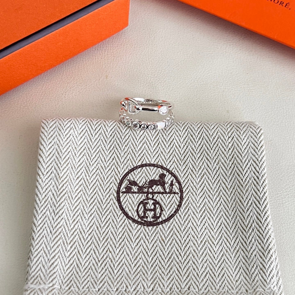Martin Graham ring in polished metal-tone – styled product view