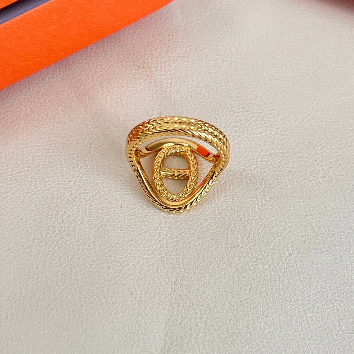 Martin Graham ring in polished metal-tone – styled product view