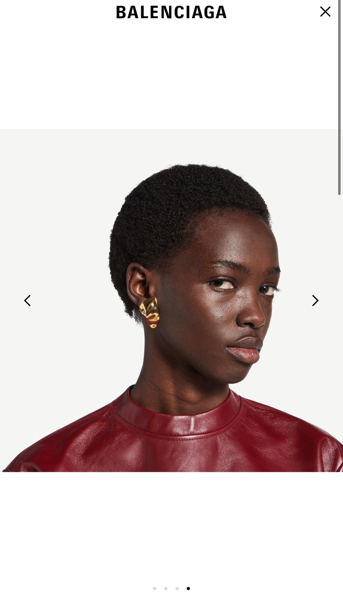 Martin Graham stud earrings in polished metal-tone – detail view