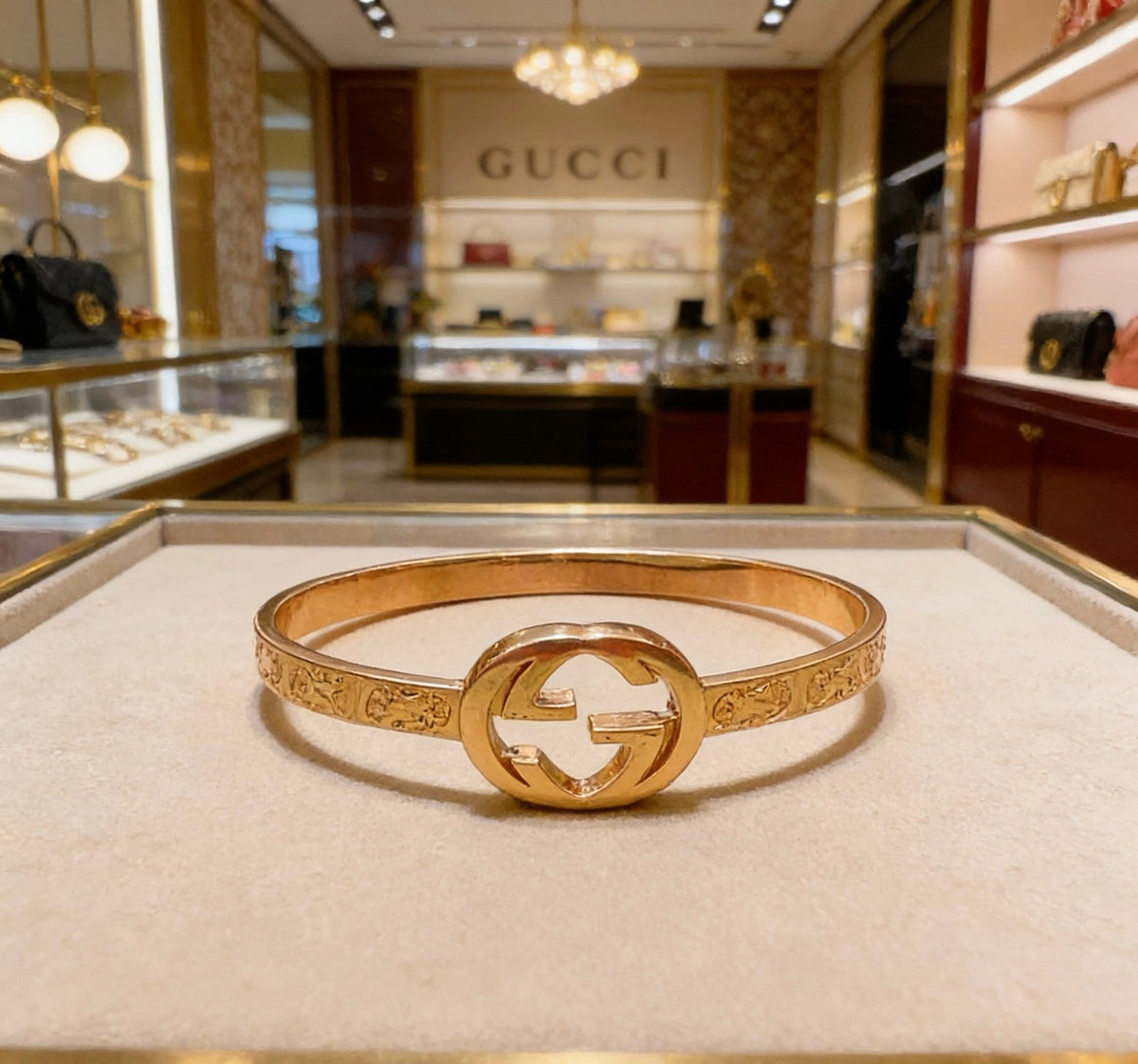 Martin Graham bangle in polished metal-tone – detail view