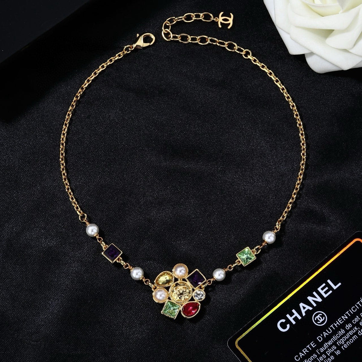 Martin Graham pendant necklace in polished metal-tone – front product view