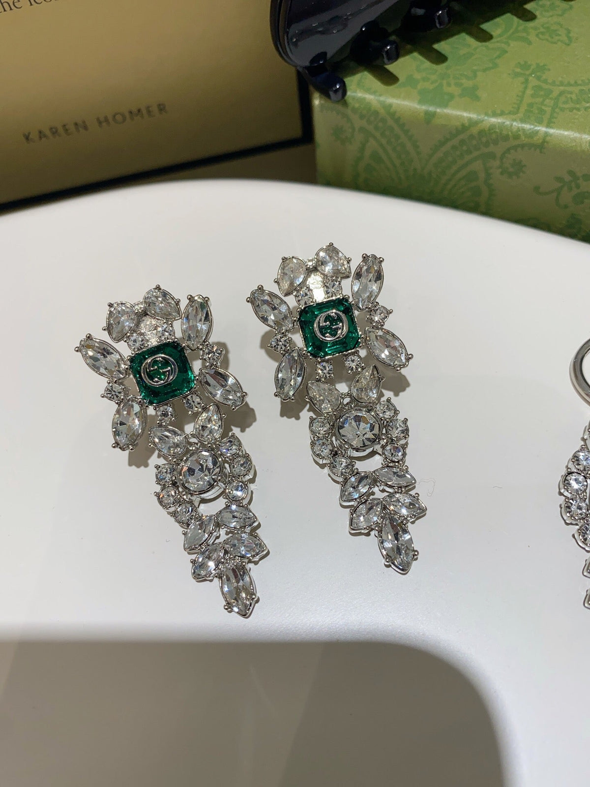 Martin Graham earrings in polished metal-tone – side detail