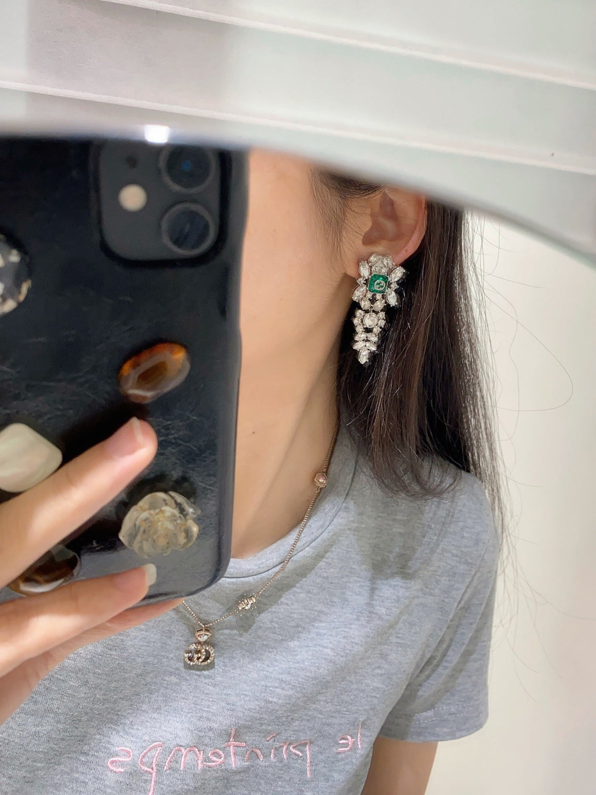 Martin Graham earrings in polished metal-tone – detail view