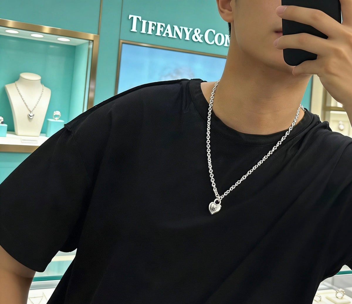 Martin Graham pendant necklace in polished metal-tone – front product view