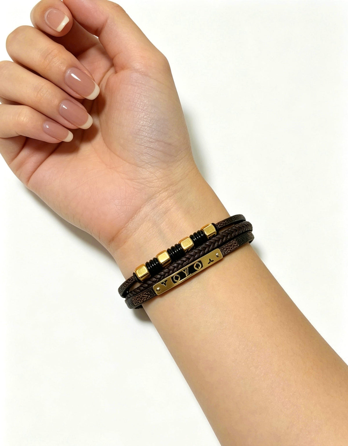 Martin Graham bangle in polished metal-tone – styled product view