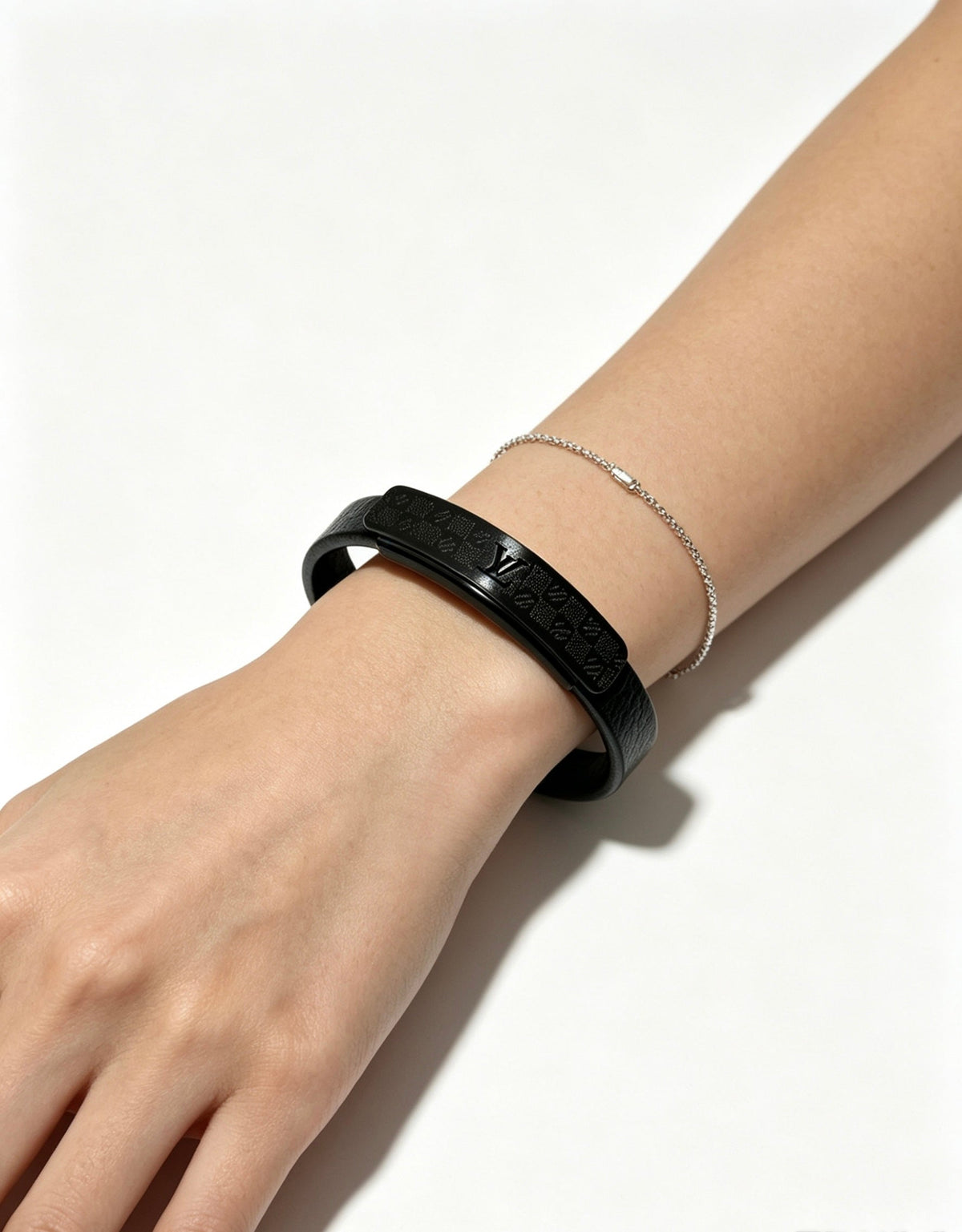 Martin Graham bangle in polished metal-tone – styled product view