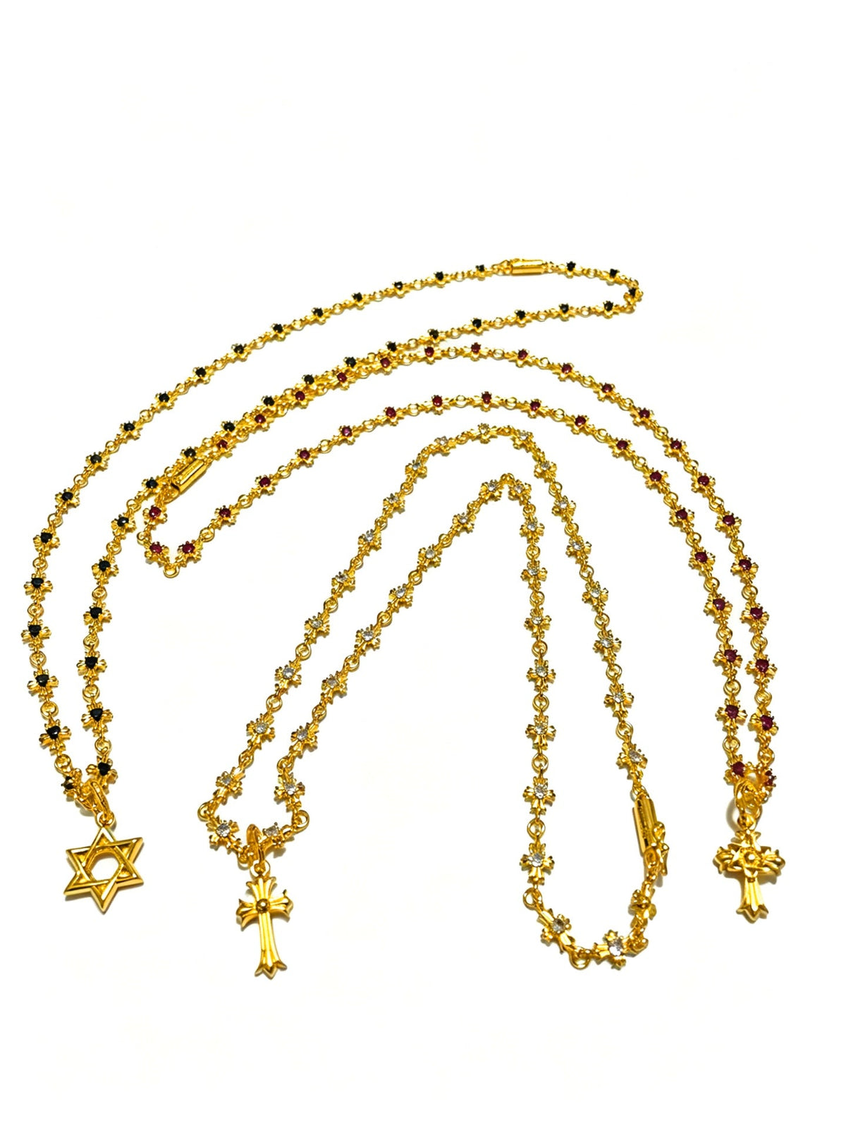 Martin Graham pendant necklace in polished metal-tone – side detail