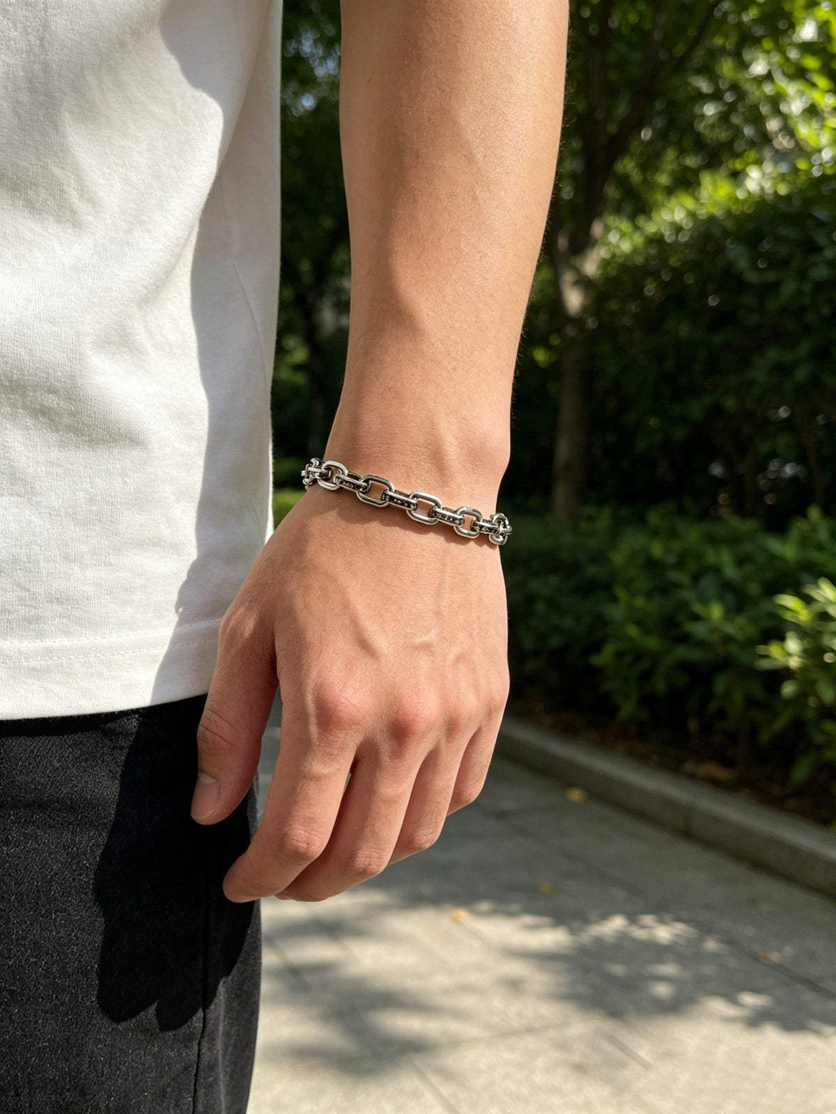 Martin Graham bracelet in polished metal-tone – front product view