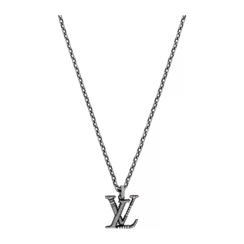Martin Graham pendant necklace in polished metal-tone – front product view