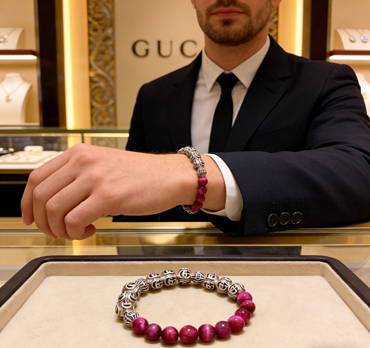 Martin Graham bracelet in polished metal-tone – styled product view