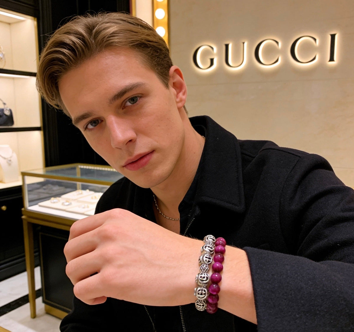 Martin Graham bracelet in polished metal-tone – front product view
