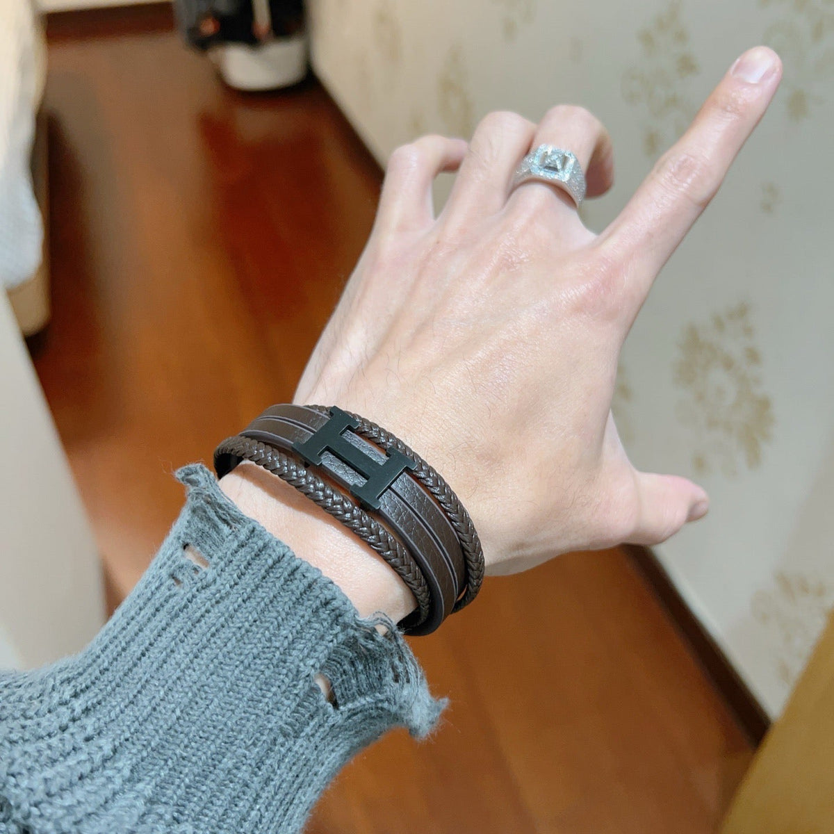 Martin Graham bangle in polished metal-tone – main product view
