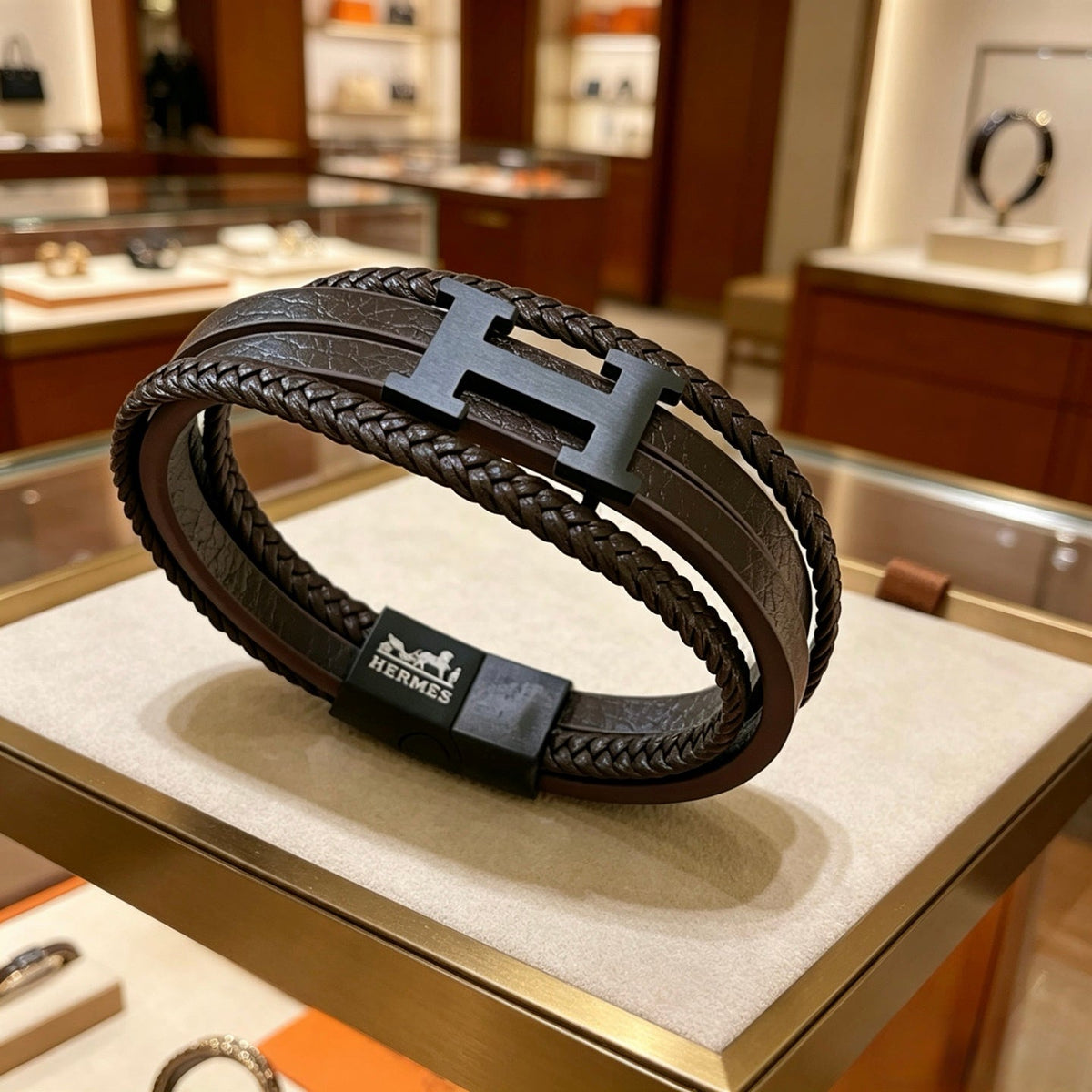 Martin Graham bangle in polished metal-tone – front product view