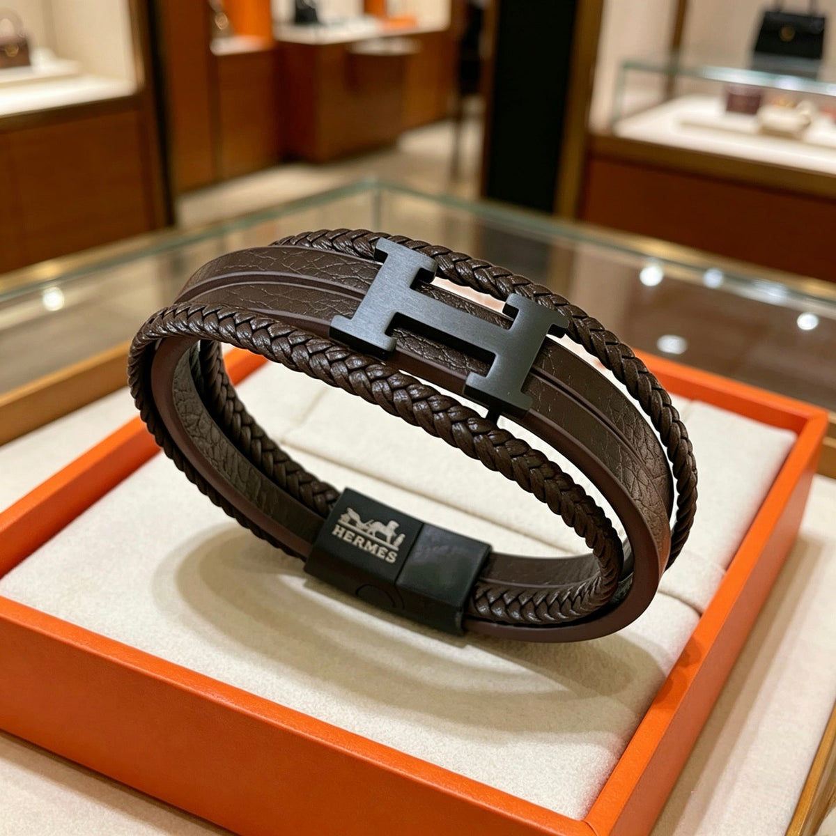 Martin Graham bangle in polished metal-tone – front product view